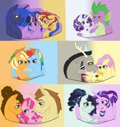 Size: 2221x2351 | Tagged: safe, artist:tejedora, applejack, cheese sandwich, coloratura, discord, donut joe, fluttershy, pinkie pie, princess luna, rainbow dash, rarity, spike, starlight glimmer, sunset shimmer, twilight sparkle, alicorn, dragon, earth pony, pony, alicornified, appledash, bisexual, cheesejoe, cheesepie, cheesepiejoe, cologlimmer, crack shipping, discoshy, female, gay, hug, lesbian, lunashimmer, lunashimmerlight, male, mane seven, mane six, meme, older, ot3, otp, pinkie pie gets all the stallions, pinkiejoe, polyamory, race swap, rainbow power, shimmercorn, shipping, sparity, starlicorn, straight, sunsetsparkle, twiluna, winghug, xk-class end-of-the-world scenario