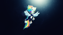 Size: 1920x1080 | Tagged: safe, artist:divideddemensions, artist:lahirien, derpibooru import, rainbow dash, zapp, pegasus, pony, power ponies (episode), epic, flying, glowing eyes, mouth hold, power ponies, vector, wallpaper