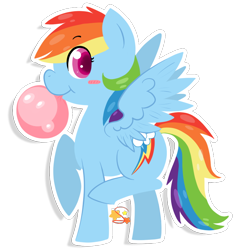 Size: 716x756 | Tagged: safe, artist:mochi--pon, derpibooru import, rainbow dash, pegasus, pony, bubblegum, cute, dashabetes, looking at you, solo