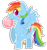 Size: 716x756 | Tagged: safe, artist:mochi--pon, derpibooru import, rainbow dash, pegasus, pony, bubblegum, cute, dashabetes, looking at you, solo