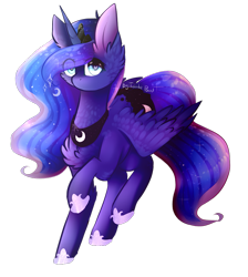 Size: 751x840 | Tagged: safe, artist:twinkepaint, princess luna, alicorn, pony, chest fluff, female, looking at you, raised hoof, simple background, solo, transparent background