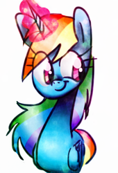 Size: 400x587 | Tagged: safe, artist:very-very-valuable, rainbow dash, alicorn, pony, magic, race swap, rainbowcorn, solo