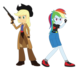 Size: 4400x4000 | Tagged: safe, artist:amante56, derpibooru import, applejack, rainbow dash, equestria girls, absurd resolution, crossover, final fantasy, final fantasy viii, irvine kinneas, zell dincht