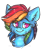 Size: 456x531 | Tagged: safe, artist:tenebristayga, derpibooru import, rainbow dash, pegasus, pony, bust, ear fluff, portrait, simple background, smiling, solo, traditional art, transparent background