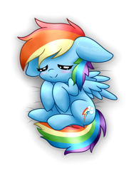 Size: 800x1047 | Tagged: safe, artist:amberlea-draws, derpibooru import, rainbow dash, pegasus, pony, blushing, cute, dashabetes, floppy ears, simple background, sleepy, solo, transparent background, watermark