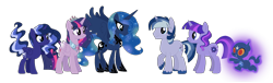 Size: 1840x563 | Tagged: safe, artist:thepegasisterpony, princess luna, twilight sparkle, twilight sparkle (alicorn), alicorn, pony, ethereal mane, female, galaxy mane, lesbian, magical lesbian spawn, offspring, parent:princess luna, parent:twilight sparkle, parents:twiluna, raised hoof, shipping, simple background, transparent background, twiluna, unshorn fetlocks