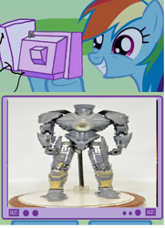 Size: 440x608 | Tagged: safe, rainbow dash, pegasus, pony, exploitable meme, gipsy danger, neca, pacific rim, toy, tv meme