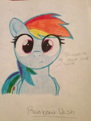 Size: 720x960 | Tagged: safe, artist:astalakio, rainbow dash, pegasus, pony, suited for success, 20% cooler, solo, traditional art