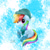 Size: 6000x6000 | Tagged: dead source, safe, artist:spectrumblaze, derpibooru import, rainbow dash, pegasus, pony, absurd resolution, beanie, clothes, hat, looking at you, scarf, snow, snowfall, socks, solo, winter