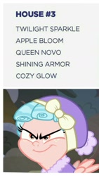 Size: 946x1682 | Tagged: safe, edit, edited screencap, screencap, apple bloom, cozy glow, queen novo, shining armor, twilight sparkle, pegasus, pony, unicorn, frenemies (episode)