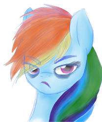 Size: 900x1081 | Tagged: safe, artist:legiteratecrash, rainbow dash, pegasus, pony, female, mare, simple background, solo