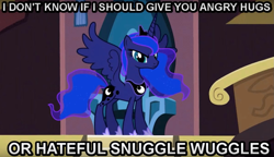 Size: 1339x773 | Tagged: safe, edit, edited screencap, screencap, princess luna, alicorn, pony, princess twilight sparkle (episode), cute, hoof shoes, image macro, lunabetes, meme, solo, totally legit recap