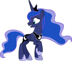 Size: 3214x2722 | Tagged: safe, artist:princesketchy, princess luna, alicorn, pony, episode needed, horn, mane, raised hoof, simple background, transparent background, vector, wings