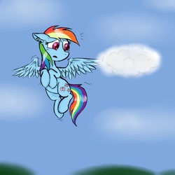 Size: 800x800 | Tagged: safe, artist:ichibangravity, rainbow dash, pegasus, pony, cloud, cloudy, solo, swapped cutie marks