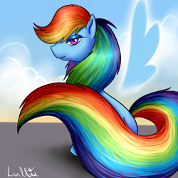 Size: 900x900 | Tagged: safe, artist:lantaniel, rainbow dash, pegasus, pony, female, mare, simple background, solo