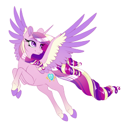 Size: 1823x1878 | Tagged: safe, artist:peridotkitty, princess cadance, alicorn, pony, colored hooves, colored wings, cute, cutedance, female, flying, mare, simple background, smiling, solo, spread wings, transparent background, wings