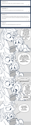 Size: 896x3579 | Tagged: safe, artist:mamatwilightsparkle, shining armor, spike, dragon, pony, unicorn, baby, baby spike, comic, comic book, crying, diaper, implied rockhoof, monochrome, reading, snuggling, tumblr, younger