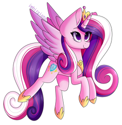 Size: 1933x1971 | Tagged: safe, artist:imbirgiana, princess cadance, alicorn, pony, crown, female, jewelry, mare, mi amores, regalia, simple background, solo, transparent background