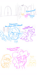 Size: 625x1268 | Tagged: safe, artist:raridashdoodles, applejack, fluttershy, pinkie pie, rainbow dash, rarity, oc, oc:anon, earth pony, pegasus, pony, unicorn, comic:anon the movie, comic:anon the movie 2017, /mlp/, 4chan, comic, crying, female, implied death, mare, sad, simple background, white background