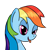 Size: 508x545 | Tagged: safe, artist:tggeko, rainbow dash, pegasus, pony, bedroom eyes, blue coat, female, mare, multicolored mane, solo