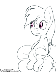 Size: 710x900 | Tagged: safe, artist:freefraq, rainbow dash, pegasus, pony, 30 minute art challenge, cloud, monochrome, solo