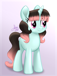 Size: 3542x4709 | Tagged: safe, artist:fatcakes, oc, oc only, oc:euphoria, pony, unicorn, my little pony: the movie, cute, female, mare, smiling, solo, style emulation