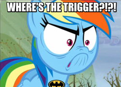 Size: 675x482 | Tagged: safe, derpibooru import, rainbow dash, pegasus, pony, batman, do i look angry, the dark knight rises