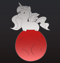 Size: 1280x1353 | Tagged: safe, artist:pabbley, princess luna, alicorn, pony, 30 minute art challenge, blood moon, eclipse, lunar eclipse, monochrome, moon, neo noir, partial color, solo, tangible heavenly object