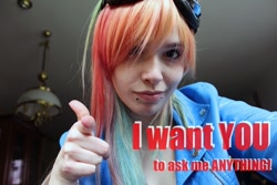 Size: 700x467 | Tagged: safe, rainbow dash, human, ask, ask-dash-anything, cosplay, irl, irl human, photo, solo, tumblr