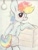 Size: 690x904 | Tagged: safe, artist:slightlyshade, derpibooru import, rainbow dash, pegasus, pony, clothes, shorts, solo, traditional art