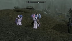 Size: 1360x768 | Tagged: safe, princess luna, twilight sparkle, twilight sparkle (alicorn), oc, oc:mr franconian, alicorn, human, pony, unicorn, 3d, crossover, female, fun, human male, humans riding ponies, male, mare, riding, shipping, skyrim, the elder scrolls