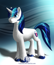 Size: 1280x1523 | Tagged: safe, artist:varaan, shining armor, pony, unicorn, male, smiling, solo, stallion, unshorn fetlocks