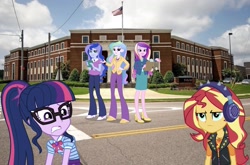 Size: 1980x1306 | Tagged: safe, artist:php77, editor:php77, dean cadance, princess cadance, princess celestia, princess luna, principal celestia, sci-twi, sunset shimmer, twilight sparkle, vice principal luna, better together, equestria girls, equestria girls in real life, irl, photo