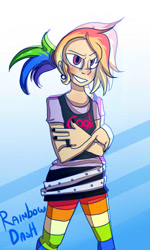 Size: 360x600 | Tagged: safe, artist:mariogamesandenemies, derpibooru import, rainbow dash, human, humanized, nail polish, solo