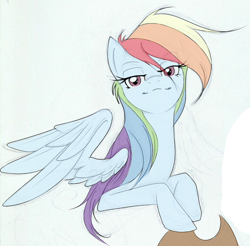 Size: 654x643 | Tagged: safe, artist:ginphin509, rainbow dash, pegasus, pony, applejack's hat, hat, solo