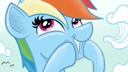 Size: 640x360 | Tagged: safe, artist:sillyfillysketches, derpibooru import, rainbow dash, pegasus, pony, solo, squishy cheeks