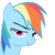 Size: 2500x2500 | Tagged: safe, derpibooru import, rainbow dash, pegasus, pony, amused, evil grin, grin, looking at you, simple background, smiling, smirk, smug, solo, transparent background