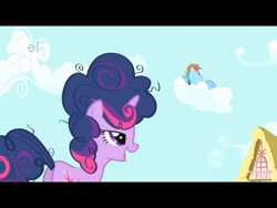 Size: 320x240 | Tagged: safe, screencap, rainbow dash, twilight sparkle, pegasus, pony, friendship is magic, lidded eyes