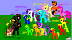 Size: 900x503 | Tagged: safe, derpibooru import, apple bloom, applejack, fluttershy, pinkie pie, rainbow dash, rarity, scootaloo, sweetie belle, twilight sparkle, oc, earth pony, pegasus, pony, unicorn, pony creator, blank flank, cutie mark crusaders, mane six, text