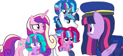 Size: 2340x1080 | Tagged: safe, artist:徐詩珮, princess cadance, shining armor, twilight sparkle, twilight sparkle (alicorn), oc, oc:bubble sparkle, oc:nova sparkle, oc:velvet berrytwist, alicorn, pony, unicorn, series:sprglitemplight diary, series:sprglitemplight life jacket days, series:springshadowdrops diary, series:springshadowdrops life jacket days, alicornified, alternate universe, baby, baby pony, base used, bubbleverse, chase (paw patrol), clothes, cute, female, magical lesbian spawn, magical threesome spawn, male, mother and child, mother and daughter, multiple parents, next generation, offspring, parent and child, parent:glitter drops, parent:spring rain, parent:tempest shadow, parent:twilight sparkle, parents:glittershadow, parents:sprglitemplight, parents:springdrops, parents:springshadow, parents:springshadowdrops, paw patrol, prince shining armor, race swap, shiningcadance, shipping, siblings, simple background, sister-in-law, sisters, straight, transparent background, uncle and niece