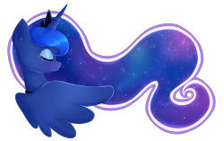 Size: 2581x1625 | Tagged: safe, artist:solareflares, princess luna, alicorn, pony, eyes closed, simple background, solo, transparent background