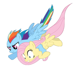 Size: 2875x2592 | Tagged: safe, artist:masterrottweiler, fluttershy, rainbow dash, pegasus, pony, simple background, transparent background, vector