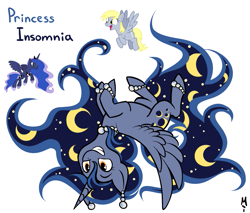 Size: 1259x1072 | Tagged: safe, artist:milchik, derpy hooves, princess luna, oc, alicorn, pegasus, pony, fusion, xk-class end-of-the-world scenario