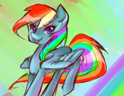 Size: 600x467 | Tagged: safe, artist:edahi, rainbow dash, pegasus, pony, blue coat, female, mare, multicolored mane, solo, tongue out