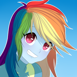 Size: 1000x1000 | Tagged: safe, artist:yanshiki, derpibooru import, rainbow dash, equestria girls, adorkable, cute, dashabetes, dork, grin, solo