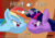 Size: 1000x693 | Tagged: safe, artist:batsofchaos, rainbow dash, twilight sparkle, pegasus, pony, cover, fanfic, glare, grumpy, shipping, twidash