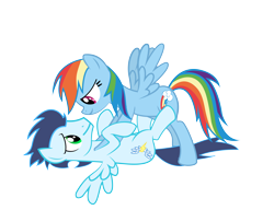 Size: 9752x7502 | Tagged: safe, artist:waranto, rainbow dash, soarin', pegasus, pony, absurd resolution, female, male, shipping, simple background, soarindash, straight, transparent background, vector