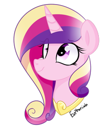 Size: 793x961 | Tagged: safe, artist:lynchristina, princess cadance, alicorn, pony, digital art, female, mare, signature, simple background, smiling, solo, transparent background