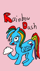 Size: 720x1280 | Tagged: safe, artist:applejackfkingsucks, derpibooru import, rainbow dash, pegasus, pony, 1000 hours in ms paint, drawing, ms paint, quality, solo, stylistic suck