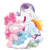 Size: 1378x1384 | Tagged: safe, artist:manmaru00, derpibooru import, pinkie pie, rainbow dash, rarity, tank, earth pony, pegasus, pony, unicorn, tanks for the memories, bathrobe, clothes, cry pile, crying, dashie slippers, eyes closed, female, floppy ears, mare, open mouth, scene interpretation, simple background, white background